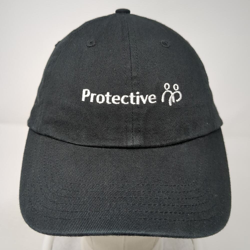 Protective Slideback Hat Solid Black One Size Emb… - image 2